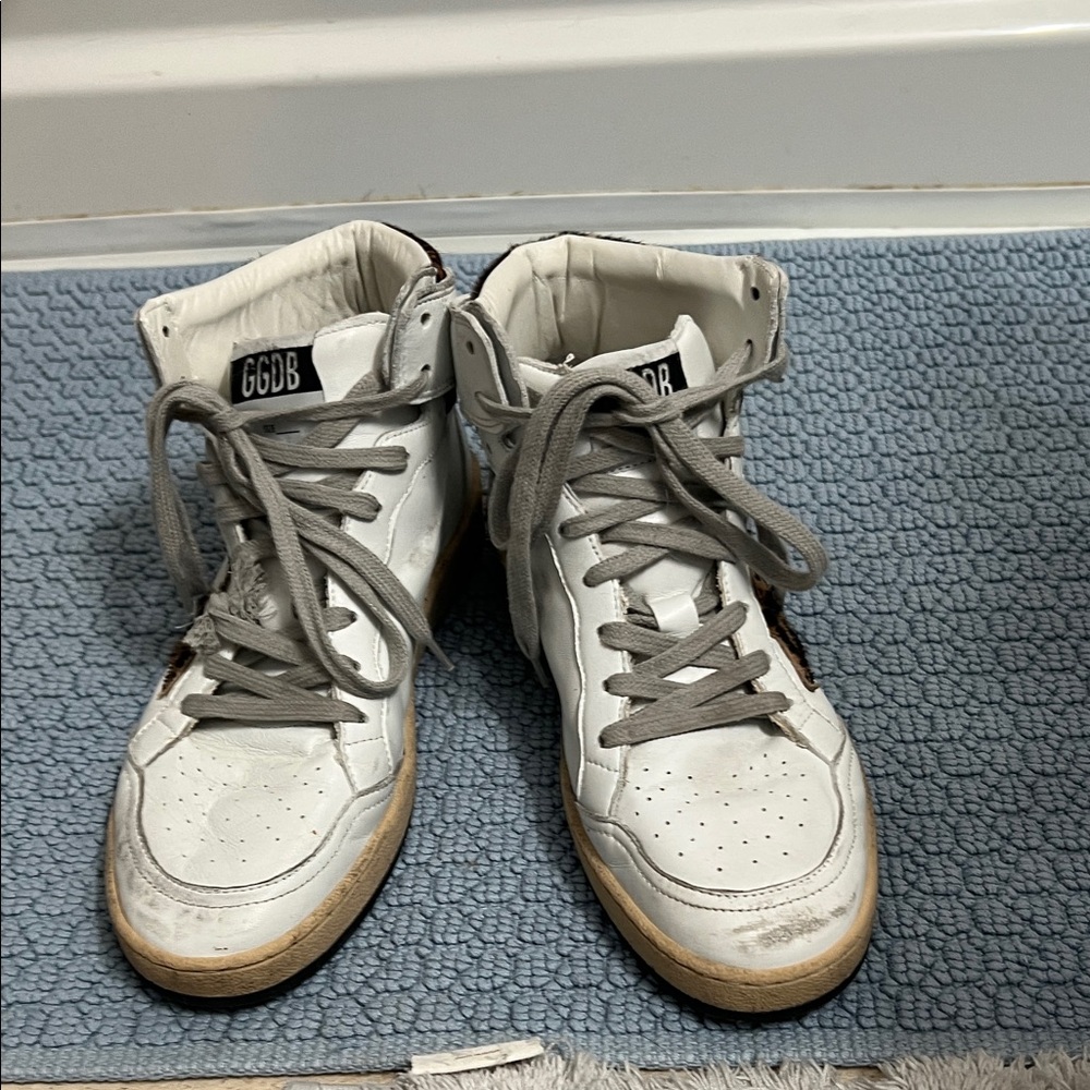 Golden Goose White and Gray Athletic Shoes